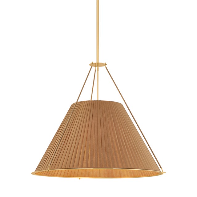Hudson Valley Lighting Sunside 34 in. 5 Light Chandelier in Aged Brass Finish For Sale