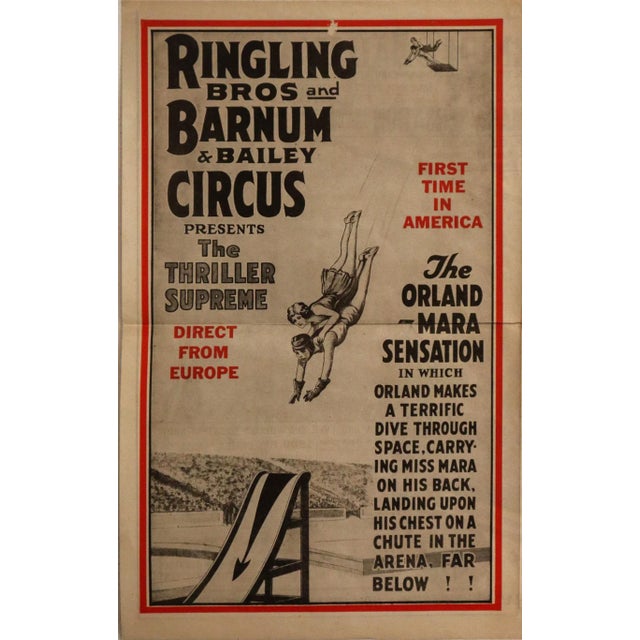 American 1931 American Circus Advertisement, Ringling Bros, Barnum Bailey Circus Courriers - The Thriller Supreme For Sale - Image 3 of 4