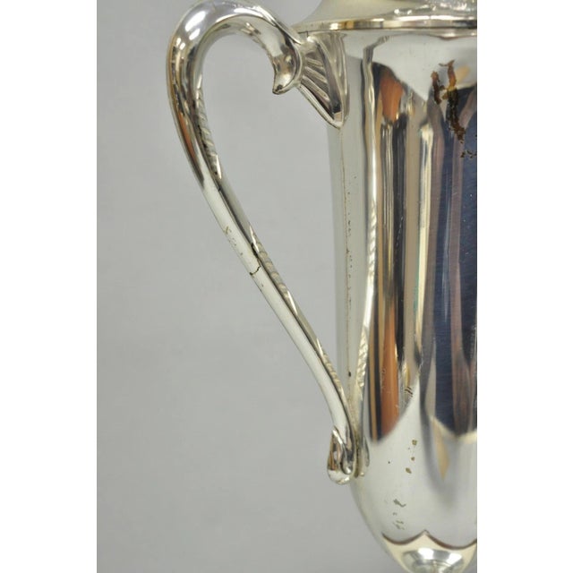 Silver Vintage 1970s Art Deco Silver Metal Marble & Wood Figural Golf Trophy Award Cup For Sale - Image 8 of 17