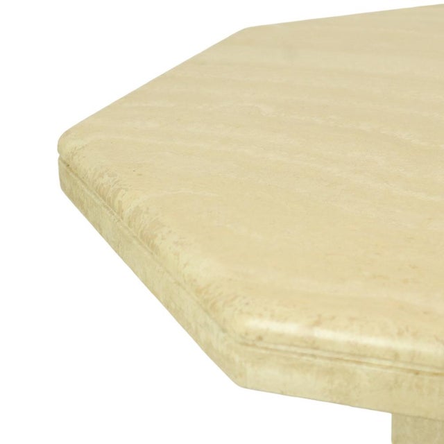 Vintage Italian Octagonal Travertine Coffee Table, 1970s For Sale - Image 14 of 18