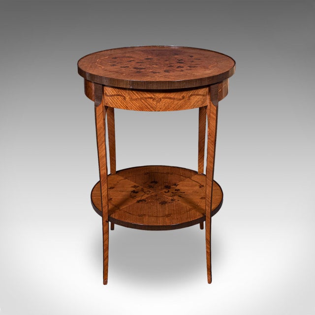 Traditional Antique Two Tier Occasional Table, French, Kingwood, Lamp, Jardiniere, Edwardian For Sale - Image 3 of 10