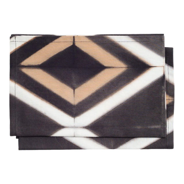 Tisa Black Cotton Table Napkins- Set of 2 For Sale