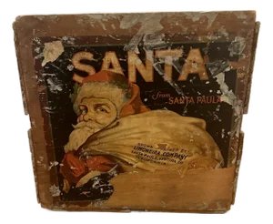 Vintage “Santa From Santa Paula” Wooden Crate