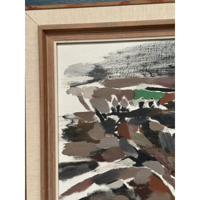 B. Person, Absract, 1950s, Oil Painting on Canvas, Framed For Sale - Image 17 of 18