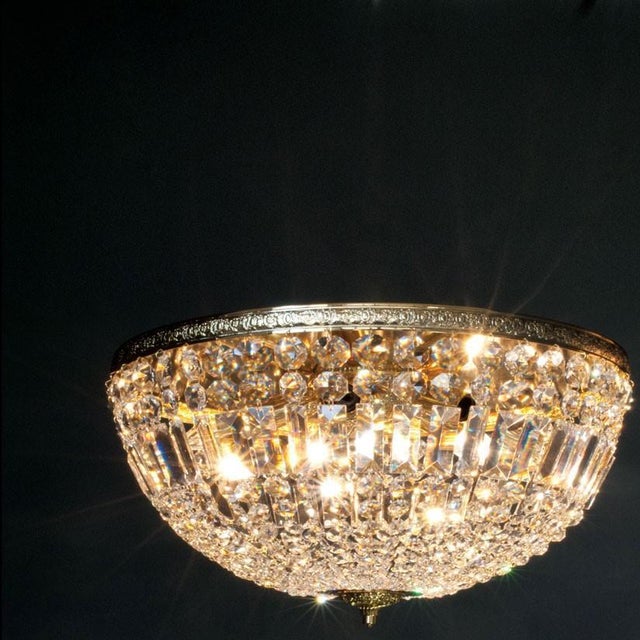 Contemporary Palace 5 Lights Flush Mount in Polished Chrome and Crystal by Aggiolight For Sale - Image 3 of 6