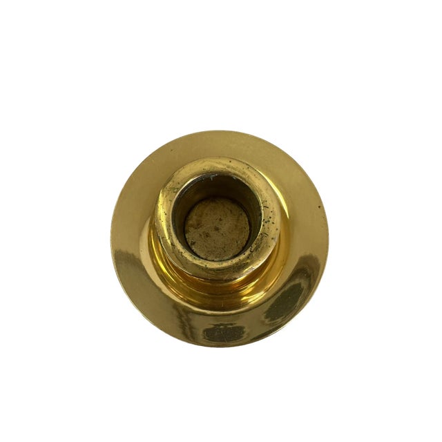Set of Three Mid 20th Century Brass Barley Twist Candlesticks For Sale - Image 9 of 10