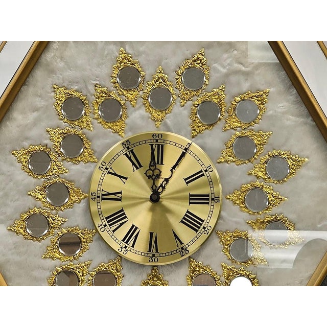 Large 32" Vintage Empire Art Products Hollywood Regency Mirrored Wall Clock Elevate your space with this stunning...