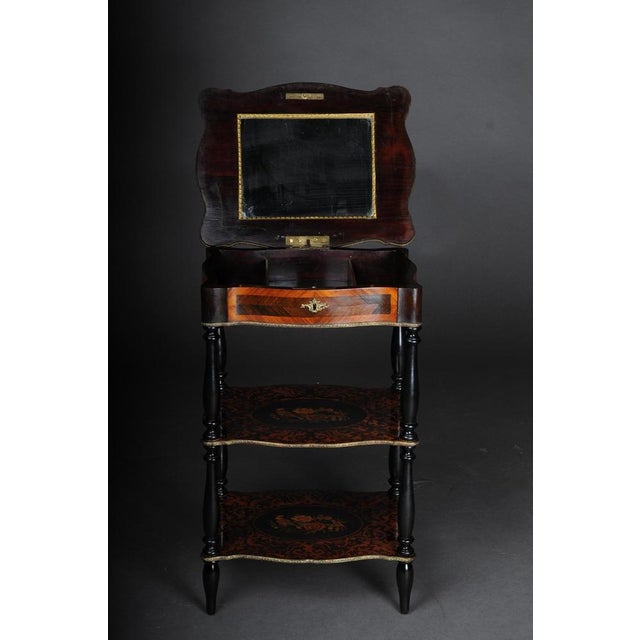 19th Century Marquetry Side Table with Jewelry Box, 1870s For Sale - Image 12 of 18