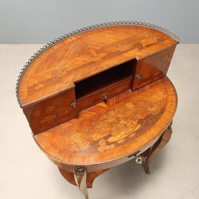 Writing Desk in Bois De Rose with Inlays, France, 1900s For Sale - Image 12 of 14