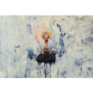 Sepukku by Justin Hopkins | Oil and Gold Leaf Painting of a seated figure in traditional attire. For Sale