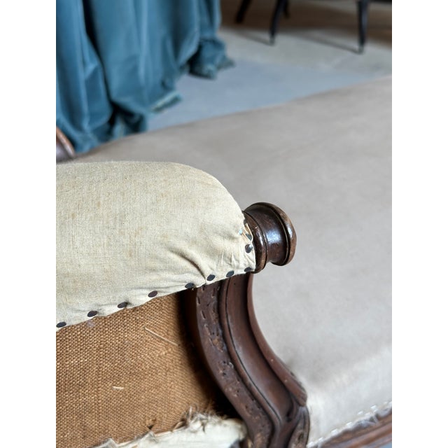 Late 19th Century French 19th C. Chaise Longue With Carved Fruitwood Frame For Sale - Image 5 of 13