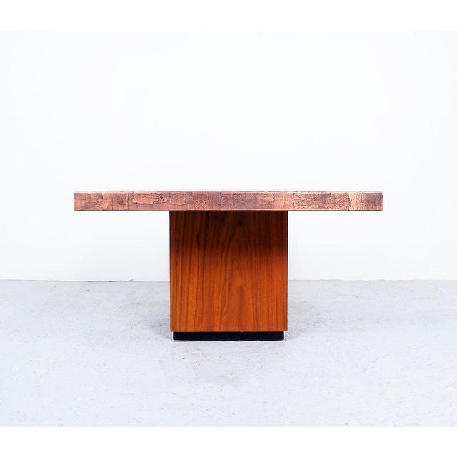 1970s Coffee Table in Copper and Teak by Heinz Lilienthal, 1970s For Sale - Image 5 of 13