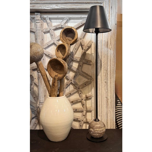Bronze Tall Marble Ball & Bronze Table Lamp For Sale - Image 8 of 8