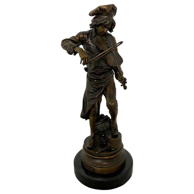 French Lulli Enfant Violin Player Sculpture, 20th-Century For Sale - Image 10 of 10