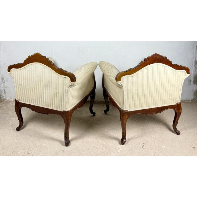 Louis XV French Armchairs, 1960s, Set of 2 For Sale - Image 6 of 14