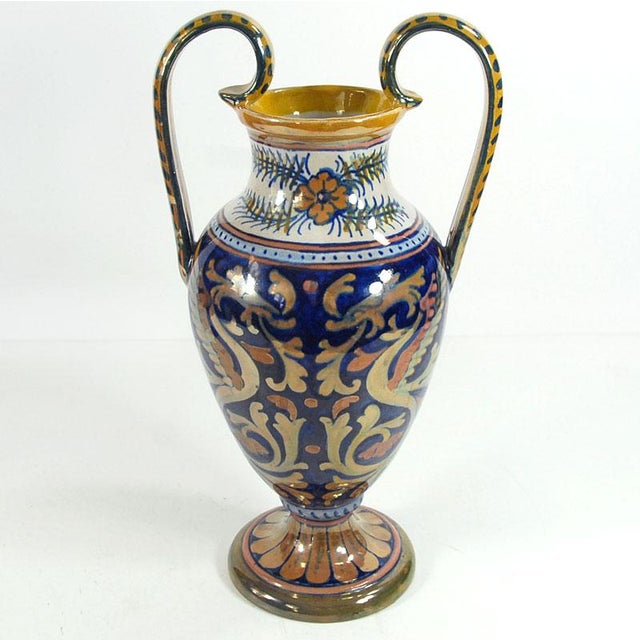 Italian Lustre Glaze Ceramic Vase by Alberto Rubboli, 1940s For Sale - Image 4 of 11