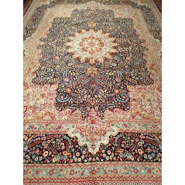 This exquisite piece hails from the renowned village of Lavar in Southwestern Persia. This rug is a magnificent example of...