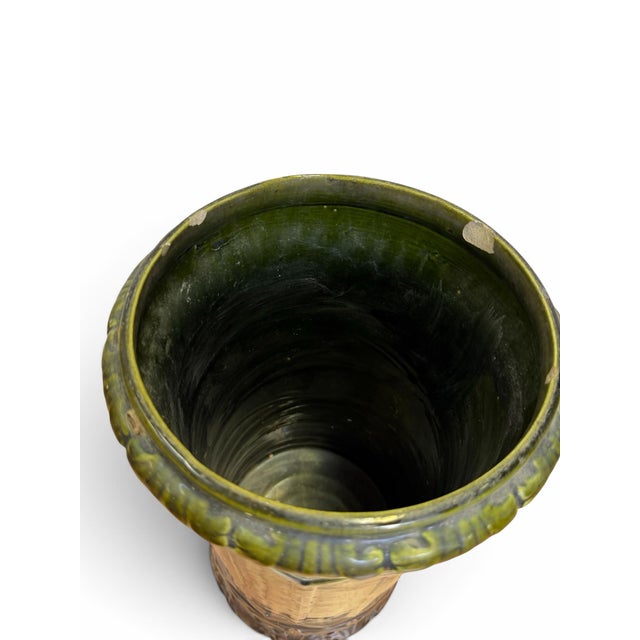 Brown Antique Brush-McCoy Blended Glaze Art Nouveau Umbrella Stand For Sale - Image 8 of 8