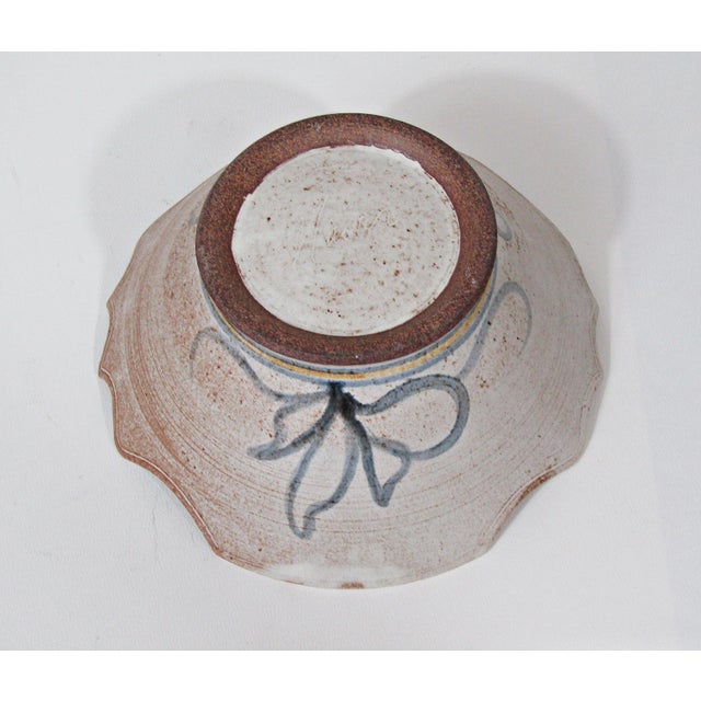 1990s Studio Pottery Stoneware Lidded Bowl Dish With Double-Loop Finial Signed Hansen For Sale - Image 11 of 13