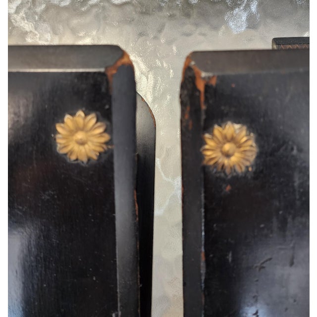 19th C. Chinoiserie Ebonized Wall Sconces & Letter Pockets - A Pair For Sale - Image 10 of 17