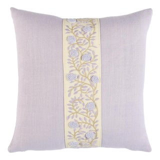 Schumacher Ashoka 16" Pillow In Lilac & Cream For Sale