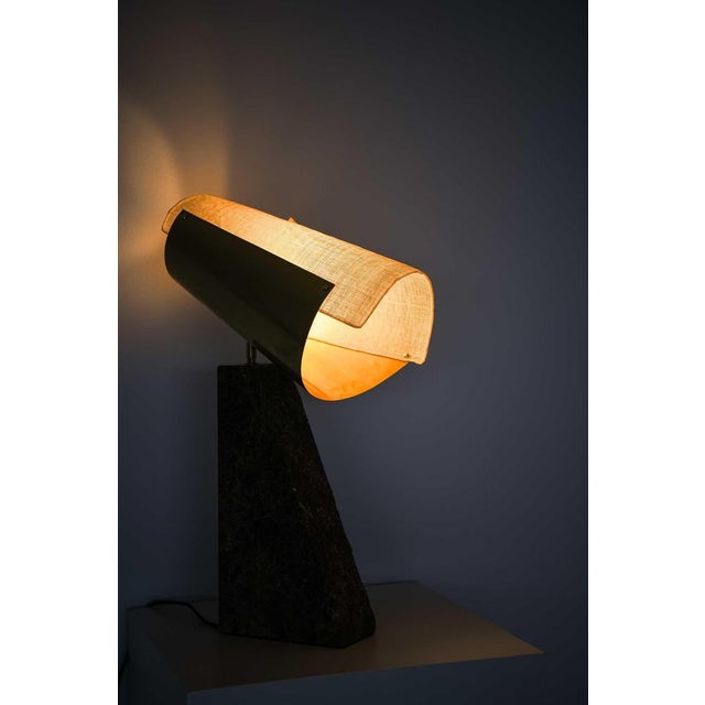 Brown Lorian Table Lamp in Brass, Fabric and Marble by Erik Bratsberg, 2021 For Sale - Image 8 of 12
