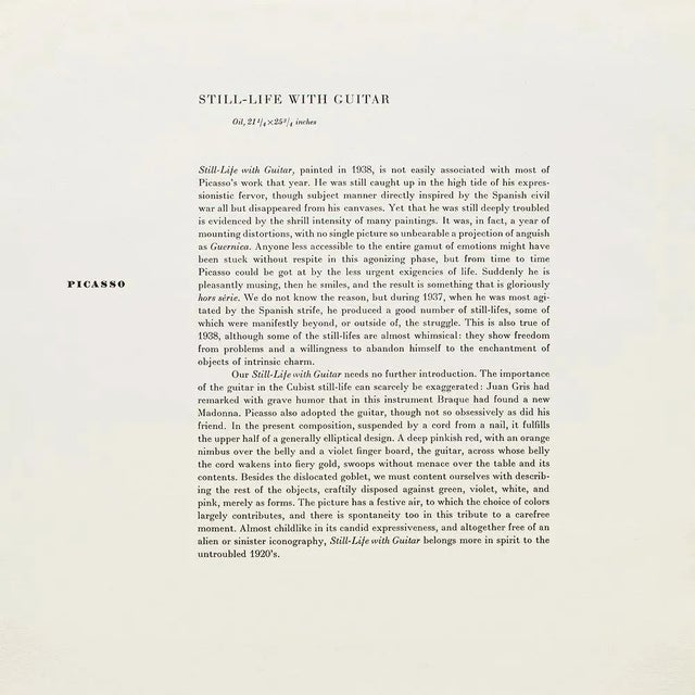 1950s After Pablo Picasso "Still-Life With Guitar", First Edition Swiss Full-Color Print For Sale In Dallas - Image 6 of 9
