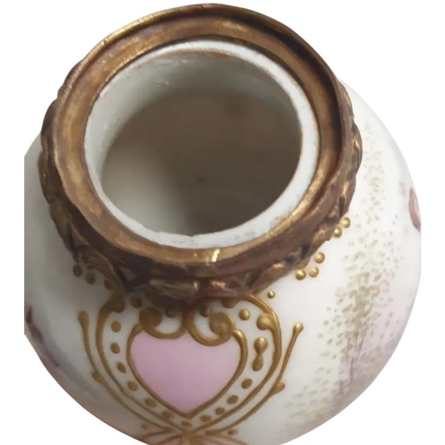 Ceramic Meissen Neorococo Porcelain Vase With Figural Decoration, Hand-Painted. For Sale - Image 7 of 9