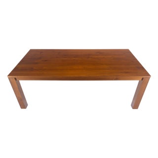 Massive Solid TEAK 41x87 Dining Conference Table Parsons Style MINT For Sale