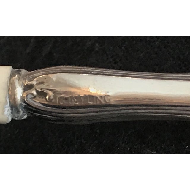 Metal Late 19th Century Small Antique French Silver/Bone Brush For Sale - Image 7 of 9
