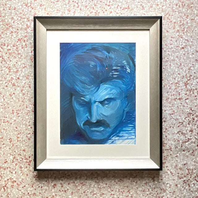 Figurative Vintage Fauvist Signed Original Oil Painting on Paper For Sale - Image 3 of 9