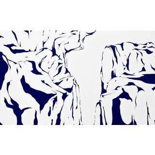 Max Kremer "Gap" Contemporary Blue & White Abstract Mountain Landscape Nature Painting, 2023 For Sale