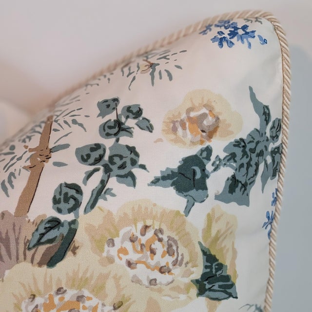 Not Yet Made - Made To Order Lee Jofa Althea Cotton Chintz 20" Pillow in Citron With Cord- Single For Sale - Image 5 of 5