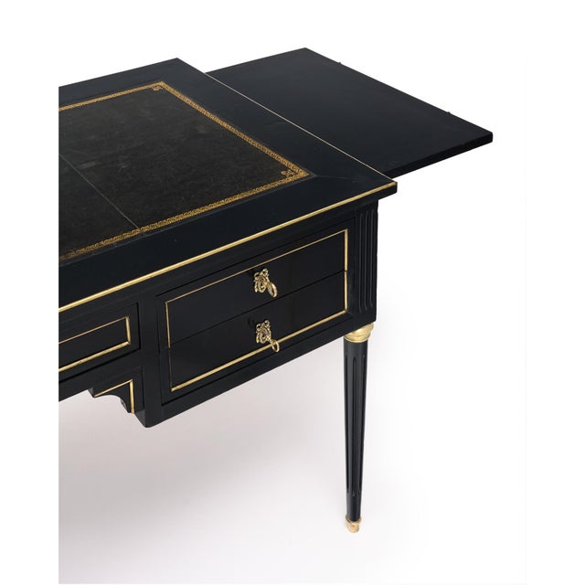 Wood Louis XVI Ebonized Writing Desk For Sale - Image 7 of 9