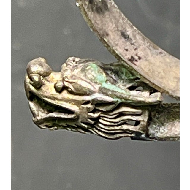 This is an antique Chinese jade, silver and cloisonne censer with lion and dragon motif. Often created for scholarly...