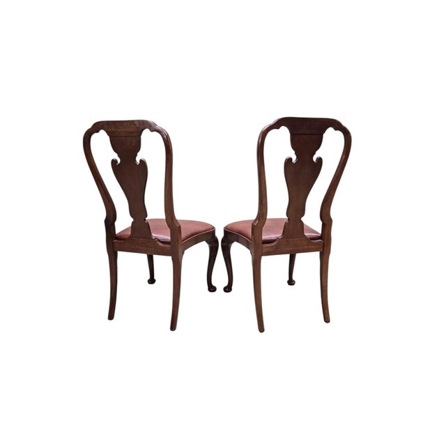 Vintage Queen Anne Style Dining Chairs by Baker Furniture - 4 For Sale In Chicago - Image 6 of 11
