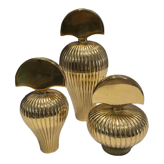 1950s Decrative Brass Bottles- Set of 3 For Sale