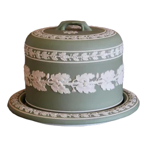 Wedgwood Green and White Cheese Dome With Oak Leaves, 19th Century