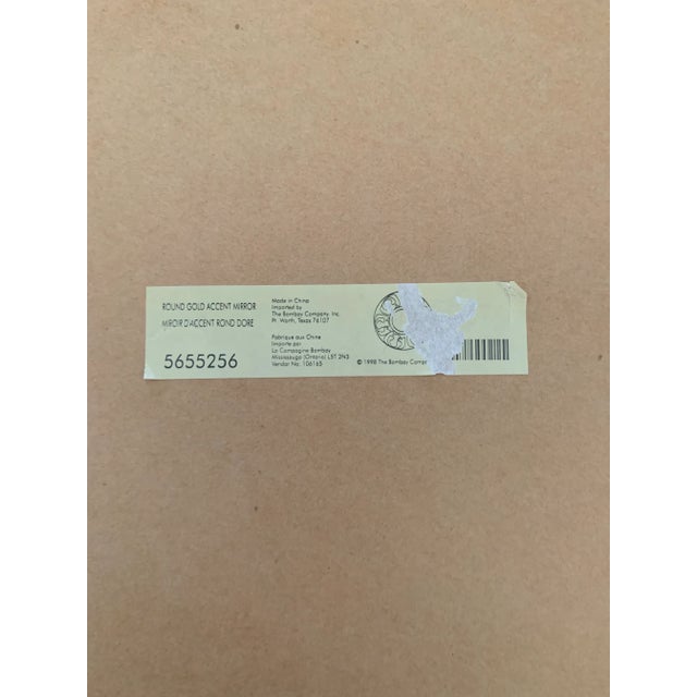 Late 20th Century 1990s Vintage Bombay Company Round Gold Accent Scroll Mirror For Sale - Image 5 of 6