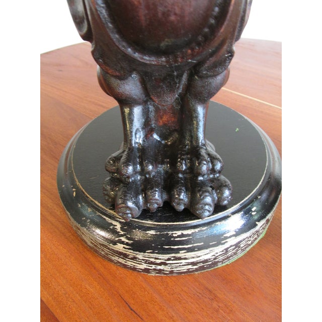 Black 19th Century English Carved Wooden Griffins on Stands, a Pair For Sale - Image 8 of 15