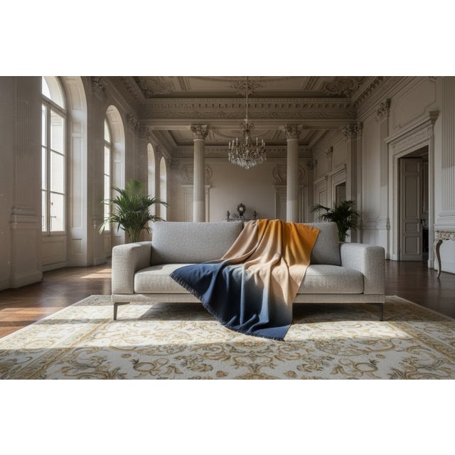 Contemporary Shaded Plaid in Merino Wool by Villa Como For Sale - Image 3 of 4