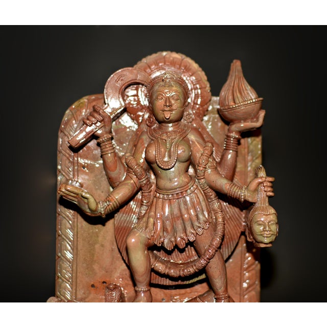 Stone Stone Indian Goddess Kali Finely Carved For Sale - Image 7 of 18