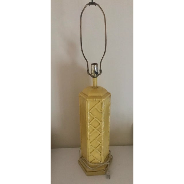 1970s 1970's Bamboo Trellis Design Table Lamp For Sale - Image 5 of 5