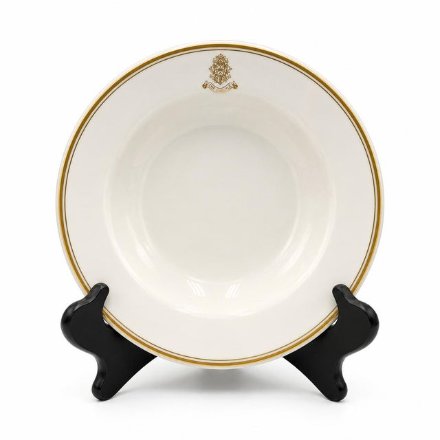 Vintage the Carlyle Hotel Nyc White Soup Bowl 9"d For Sale - Image 9 of 9