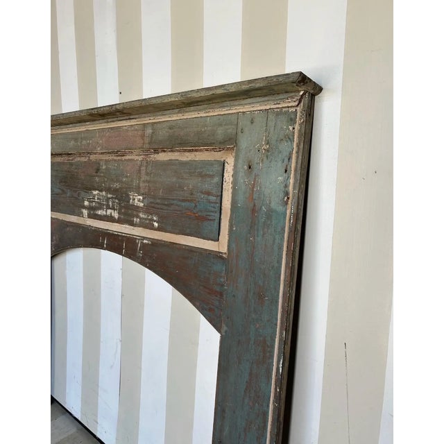 19th Century 18th- 19th Century North Carolina Yellow Pine Mantle in Original Blue Paint For Sale - Image 5 of 5