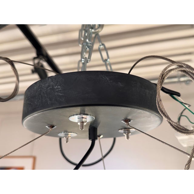 Jonathan Browning Industrial Restoration Hardware Fontanelle Round Chandelier For Sale - Image 11 of 12