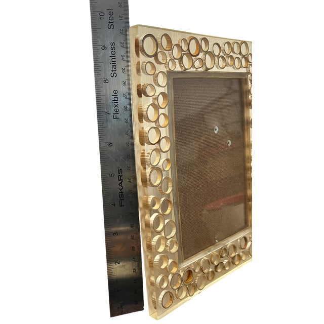Calvin Klein Vintage Lucite & Bamboo Slice Picture Frame for 5"x7" Picture – Crespi Organic Modern / Coastal Style For Sale - Image 4 of 8