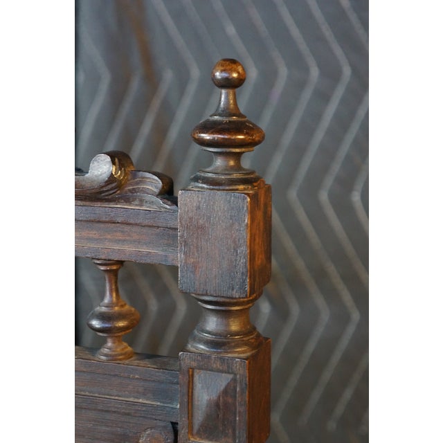 6 Antique Renaissance Revival Carved Walnut High Back Velvet Dining Chairs For Sale - Image 10 of 18