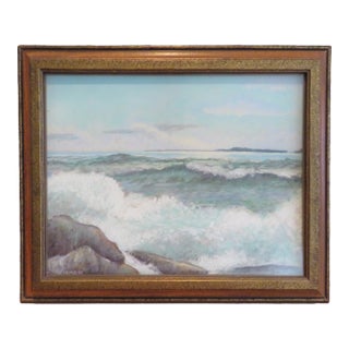1940s Seascape Pastel by Lucretia Donnell Newman, Port Washington N Y For Sale