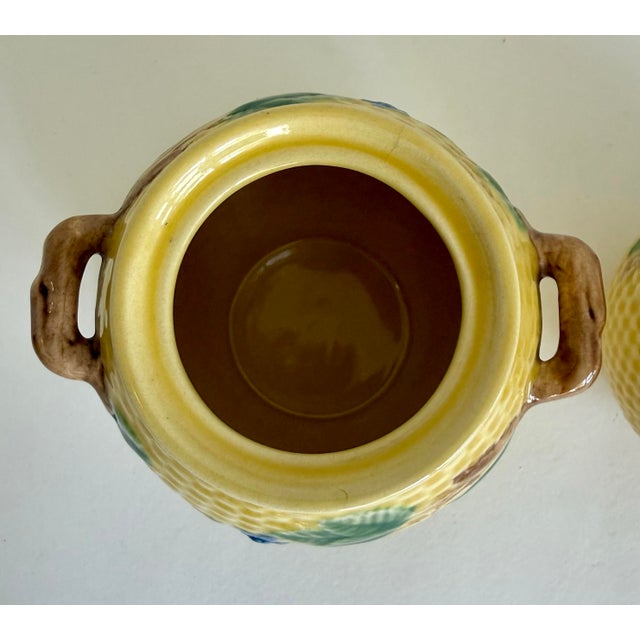Vintage Tiffany & Co. Blackberries Majolica Sugar Bowl & Creamer Set For Sale - Image 11 of 12